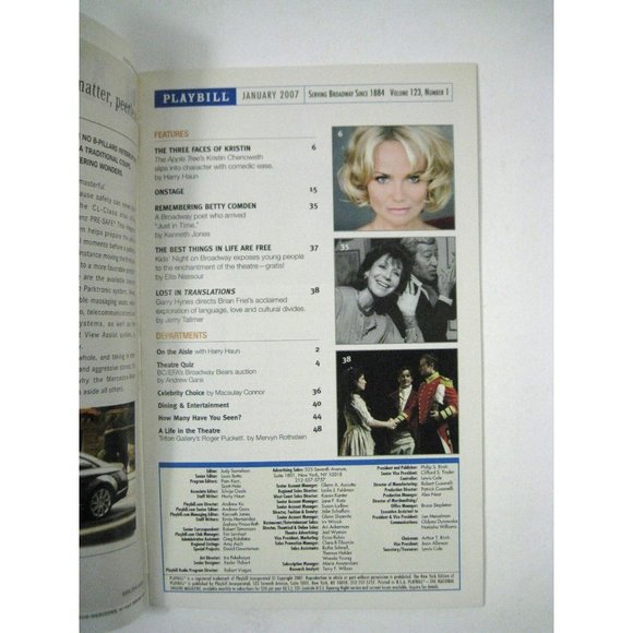 The Vertical Hour Playbill 2007 The Music Box Ticket Julianne Moore Bill Nighy - Picture 6 of 11